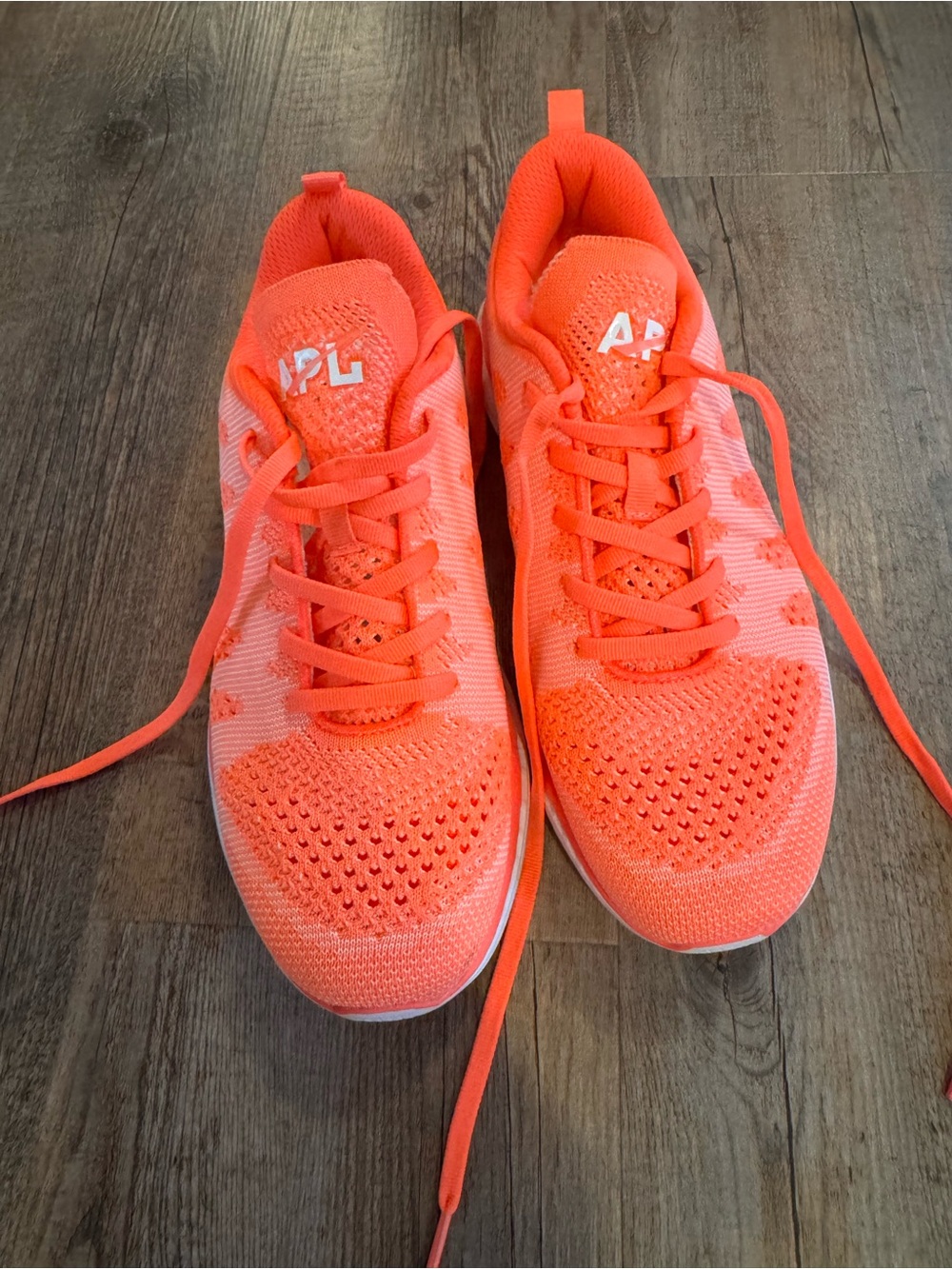 APL Techloom Pro Women's Orange Knit Running Sneakers -size 9.5